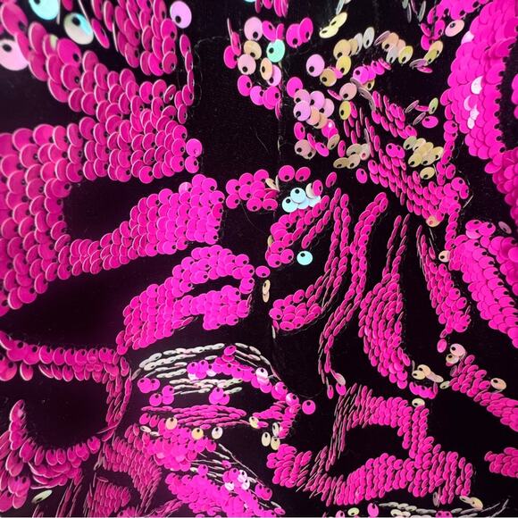 Nasty Gal Plus Size Fringe Sequin Fringe Blazer Jacket, Western Bling, size 14 - Picture 3 of 14